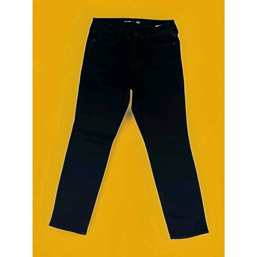 OLD NAVY NWT Womens Size 28 Mid Rise Power Slim Straight Black Jeans New‎ A102